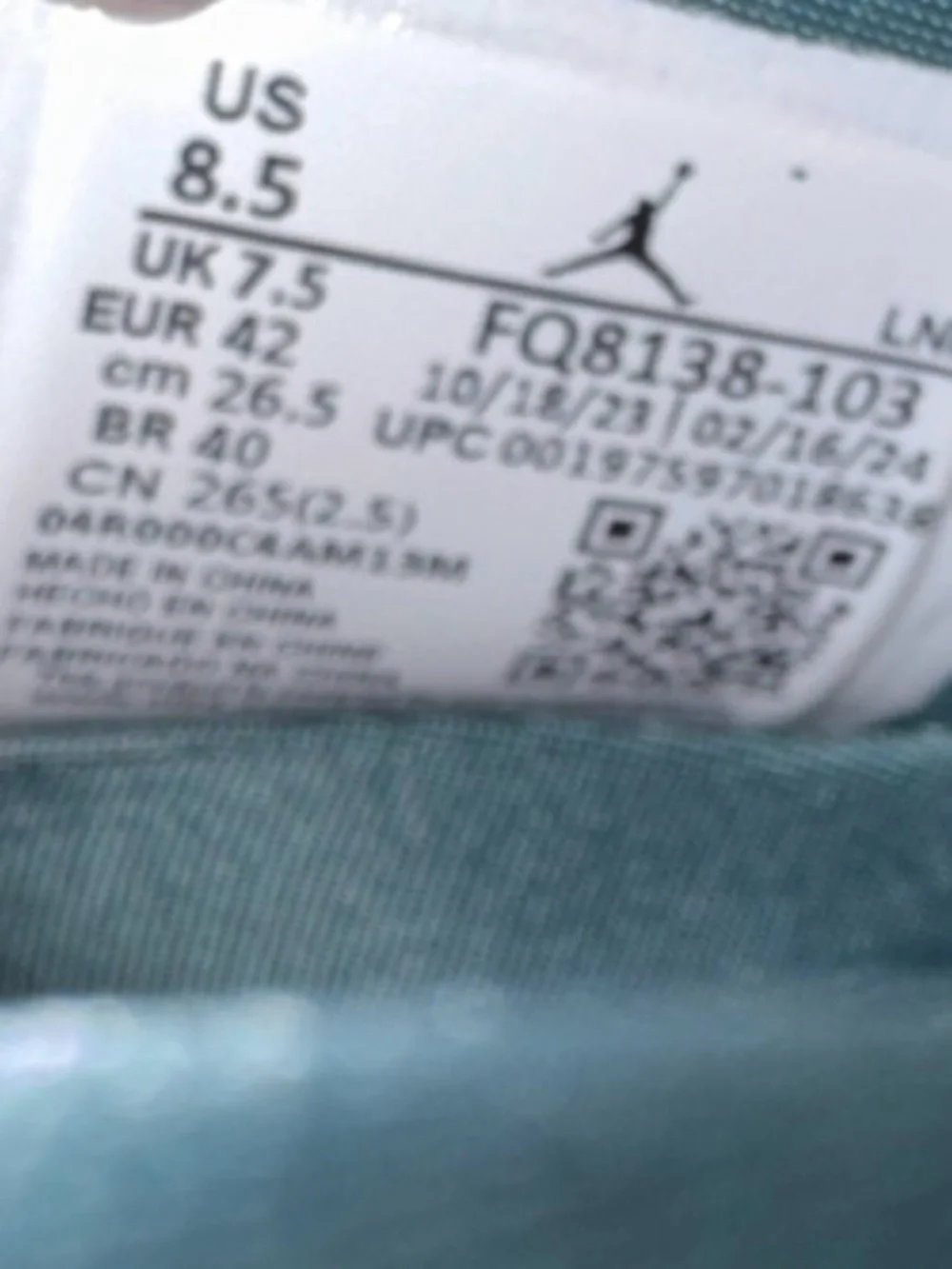 Air Jordan 4 Retro 'Oxidized Green' Sz Men 8.5/Women 10